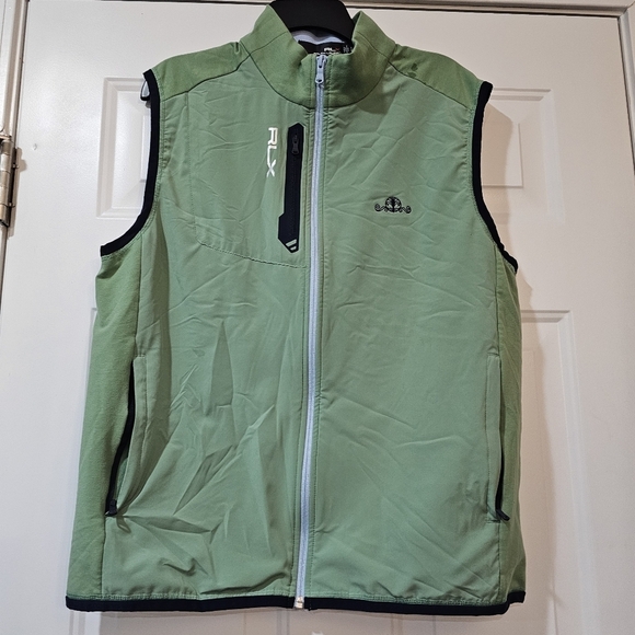 RLX Ralph Lauren Techy Terry Vest Cargo green/Navy size Large Golfing. - Picture 1 of 16
